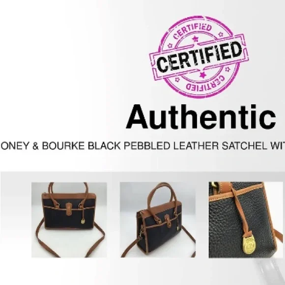 ❌SOLD❌ EUC [Dooney & Bourke] Classic Vintage Pebbled Black Leather Satchel - Picture 11 of 11